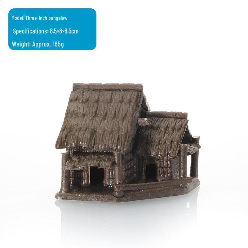 Ceramic Fish Tank Decoration: Water-Absorbing Stone Ornament for Aquariums, Gardens, and Bonsai – Thatched and Bamboo Houses.
