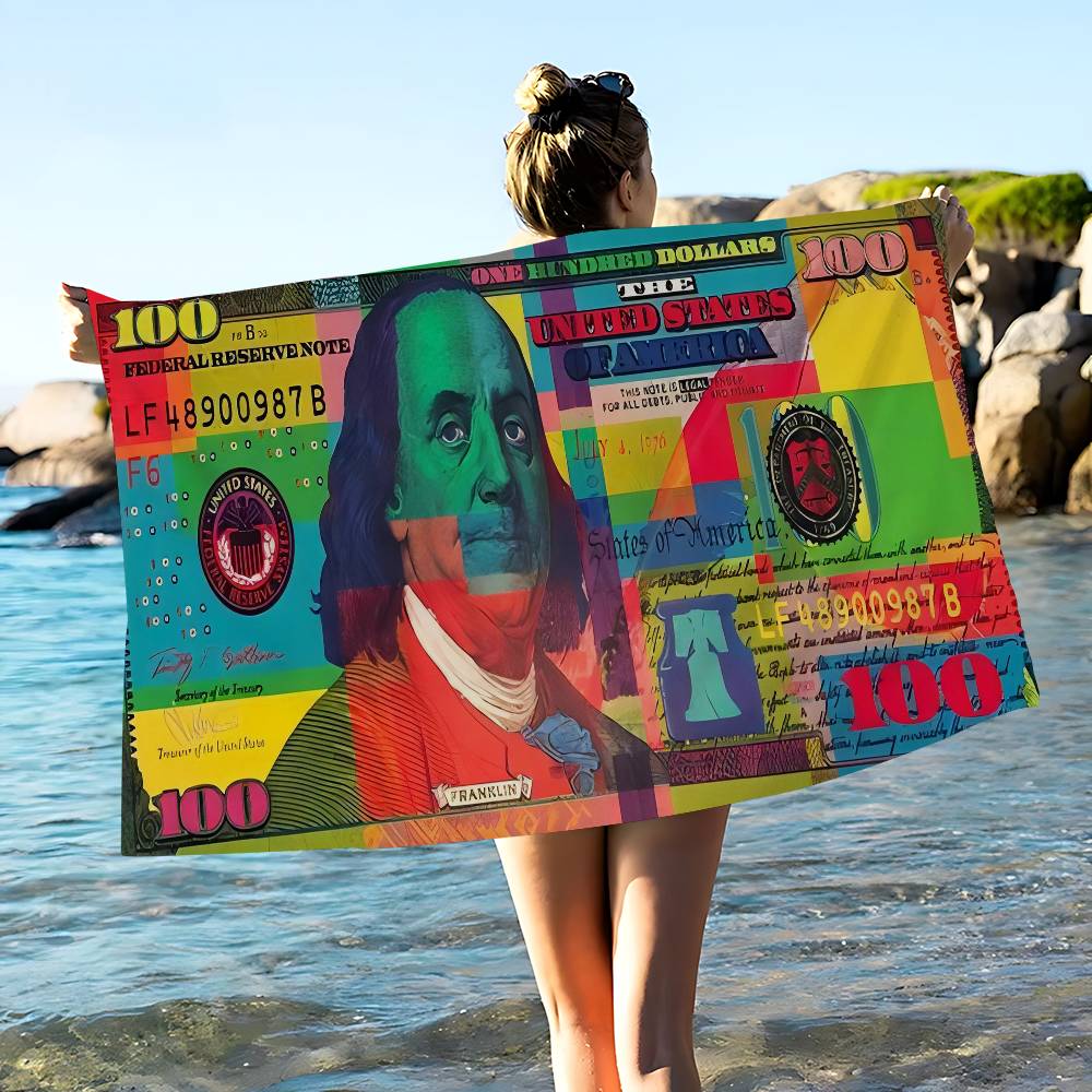 US Dollar Microfiber Beach Towel Absorbent Quick Dry Soft Yoga Swimming Resort Mountain Climbing Towel