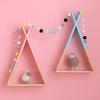 Children Wooden Wall Shelf Triangle Storage Bookshelf Living Room and Home Decor