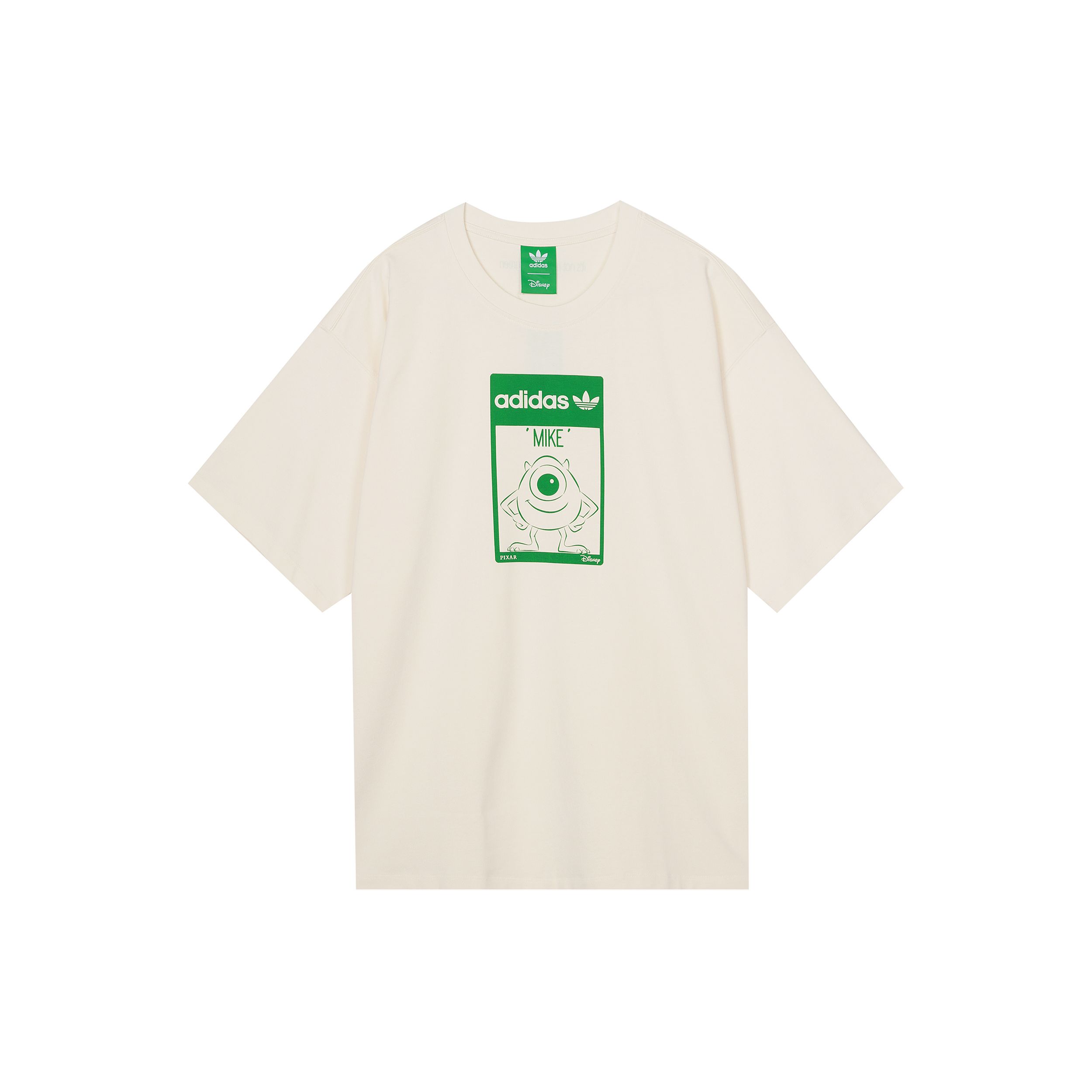 Adidas Originals x Disney Mike Printed Unisex Loose Fit Creamy White T-Shirt GP3393 XS