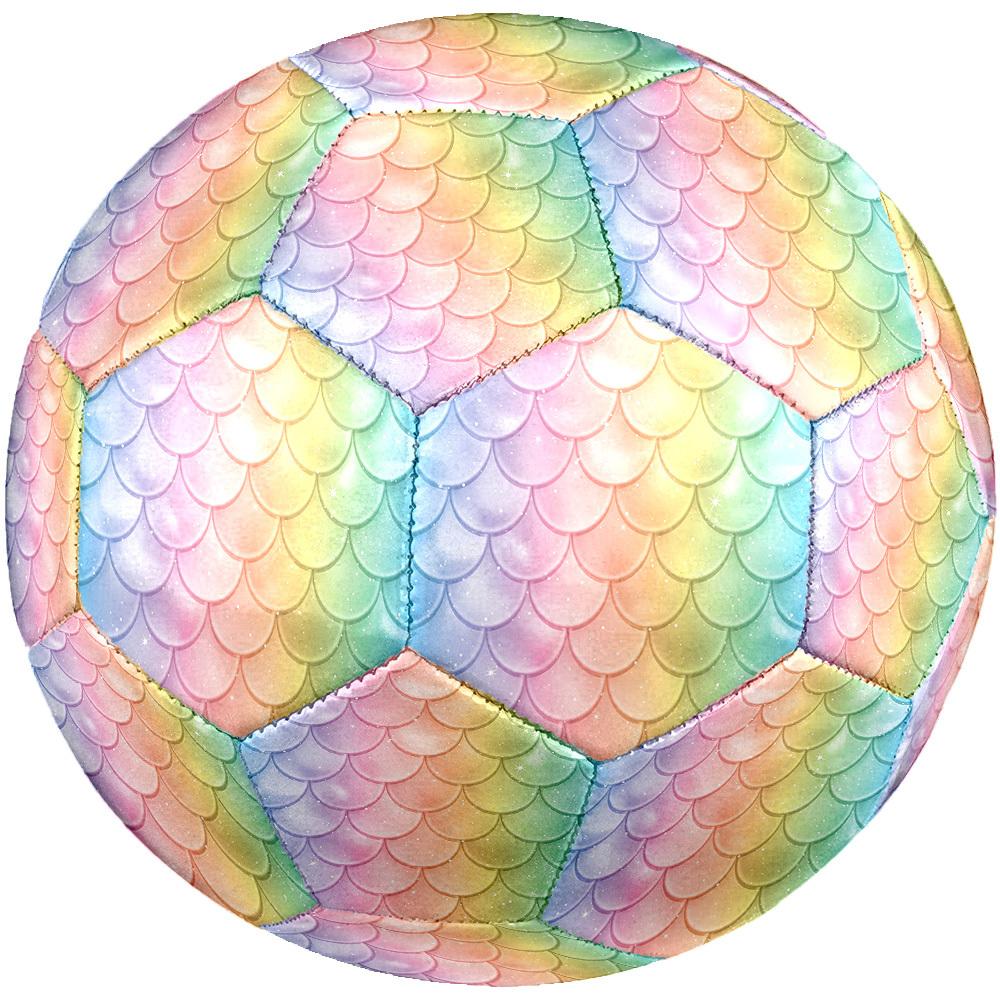 1pc Mermaid Scale Background Theme Soccer Ball Football, Size 5, Lightweight PVC, Outdoor Training Soccer Ball,Gift j61491