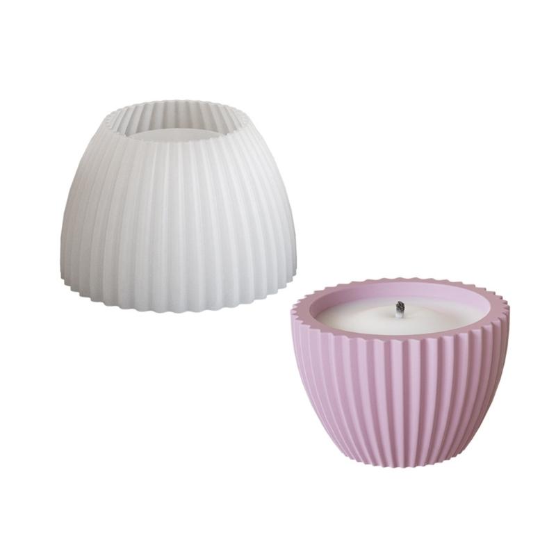 Silicone Crafting Mold Elegant Round Shape Candle Holders Moulds Candle Organizers Molds Suitable for Hand-Making