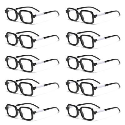 10PCS Anti-Blue Light Reading Glasses +100 To +400 PC Square Frame Eyewear for Men Women Fashion Presbyopia Glasses