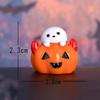 Cute Cartoon Pumpkin Ghost Figurine, Mini Halloween Ornament for Micro Landscape Home Desk Decor