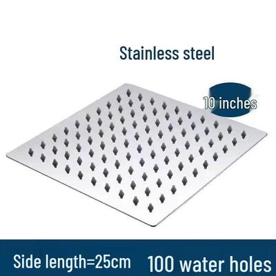 Zhi Shi 10-inch Square Stainless Steel Rain Shower Head