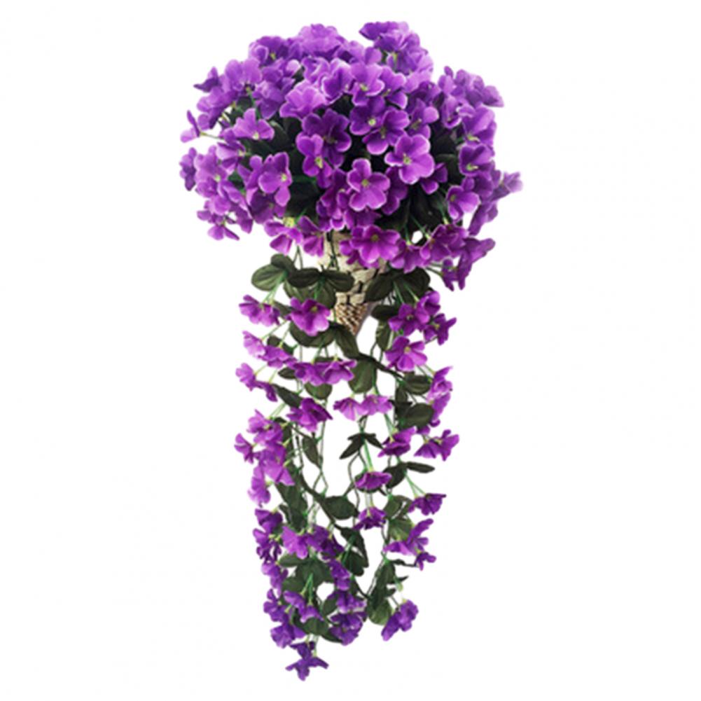 Artificial Hanging Violets Faux Violets with Long Vines for Home Wall Window Box Wedding Outdoor Garden Arch Decoration