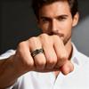 Wholesale Celtic Black Carbon Fiber Rings, Fashion Gold Color Men Stainless Steel Dragon Rings, Men Wedding Band Jewelry