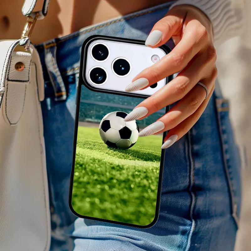 Football Soccer Ball Phone Case For iPhone 17 Air 14 15 13 12 Max Cover For Apple 14 15 16 16e 11 Pro Max Plus Coque
