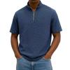 Men's Short Sleeve Half Zip Pullover Shirt Loose Fit Lightweight Casual Top with Stand Collar Suitable for Outdoor and Daily Wear