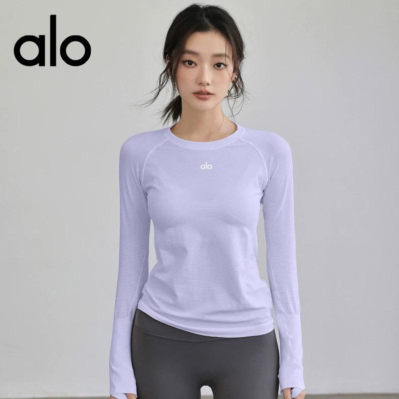 Women's Quick-Dry Sports Yoga Long-Sleeve T-Shirt - Round Neck, Versatile for Autumn/Winter Training