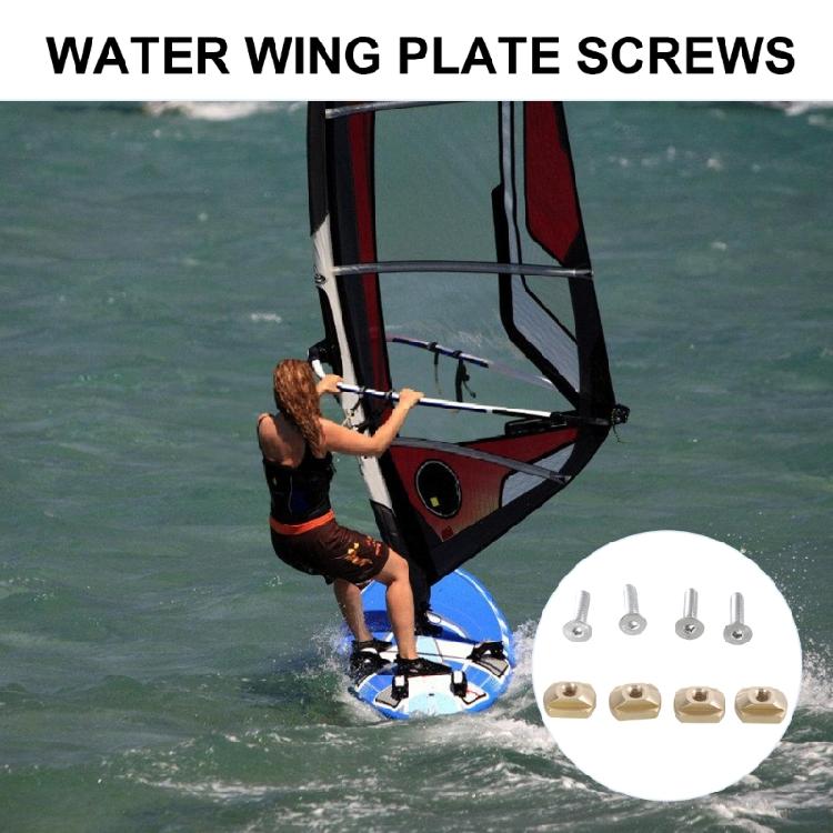 4Pcs Hydrofoil Mounting T Nut Surfboard Hydrofoil Screws 8mm 6mm Mounting T-Nut And Screws Outdoors Surfing Accessory