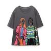 Fashion Style Summer New Arrival Women's Clothing Loose Casual Coal Gray Girl's Print T-shirt 1131329 807