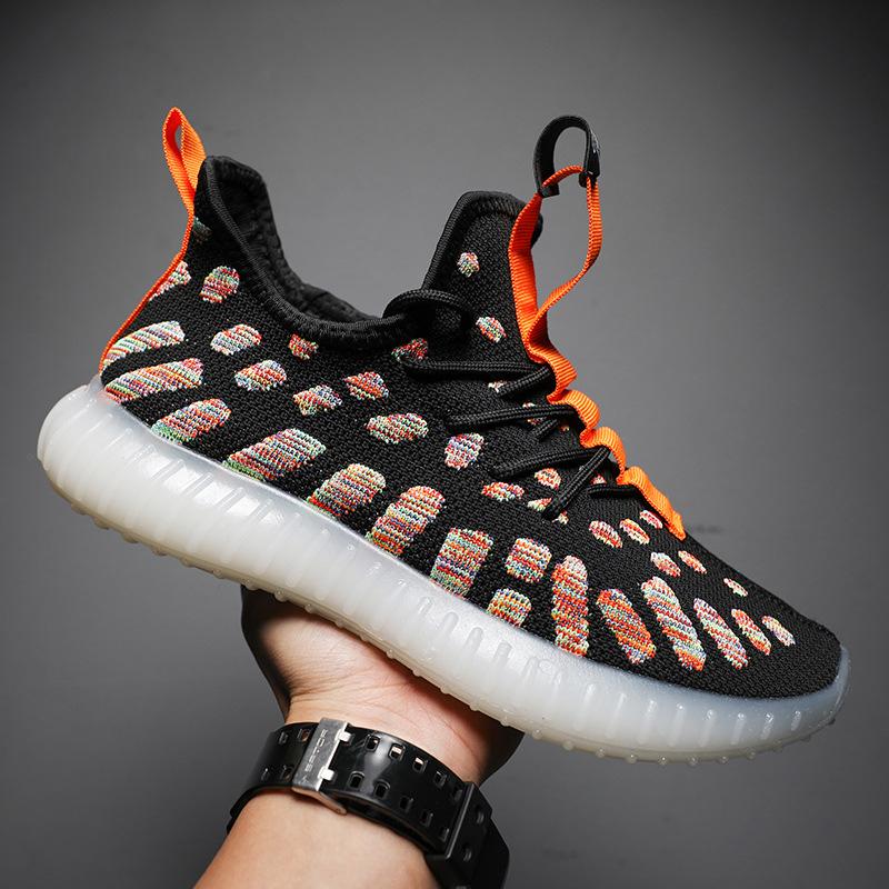 

Летние модные сетчатые кроссовки мужские корейские трендовые повседневные спортивные туфли кроссовки для бега 43 чёрный