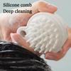 White Silicone Shampoo Brush Soft Shower Brush Exfoliator Hair Washing Comb  Women Men