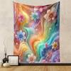 Rainbow Floral Fantasy Tapestry Design Patterned Tapestry Decorative Wall Hanging, Home Bedroom Living Room Decor