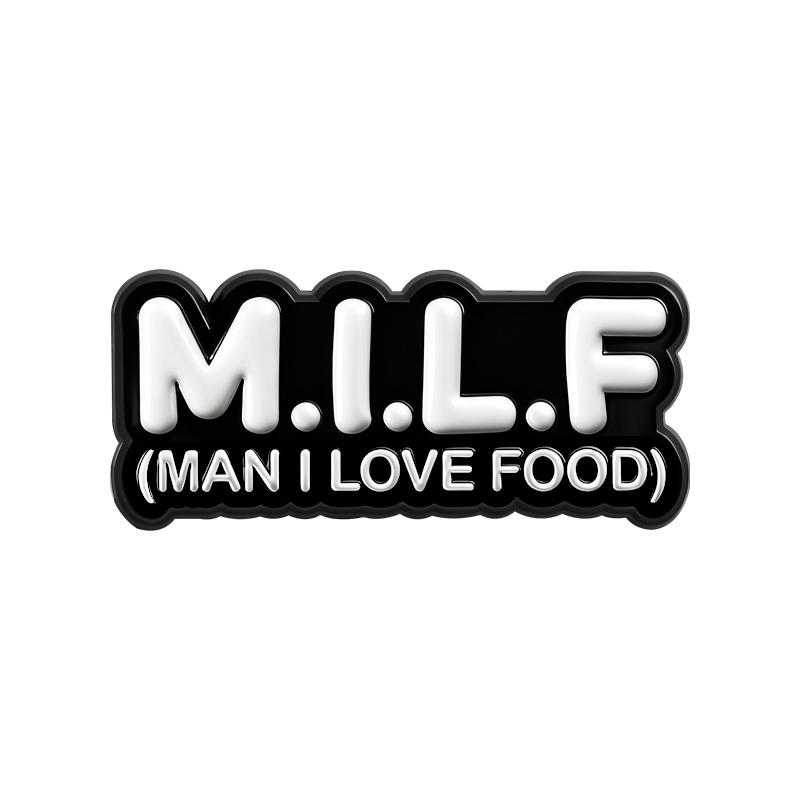 Milf Diet Wtf Enamel Pins Bat Funny Abbreviation Brooches Lapel Badges Punk Cool Jewelry Gift for Family Friends