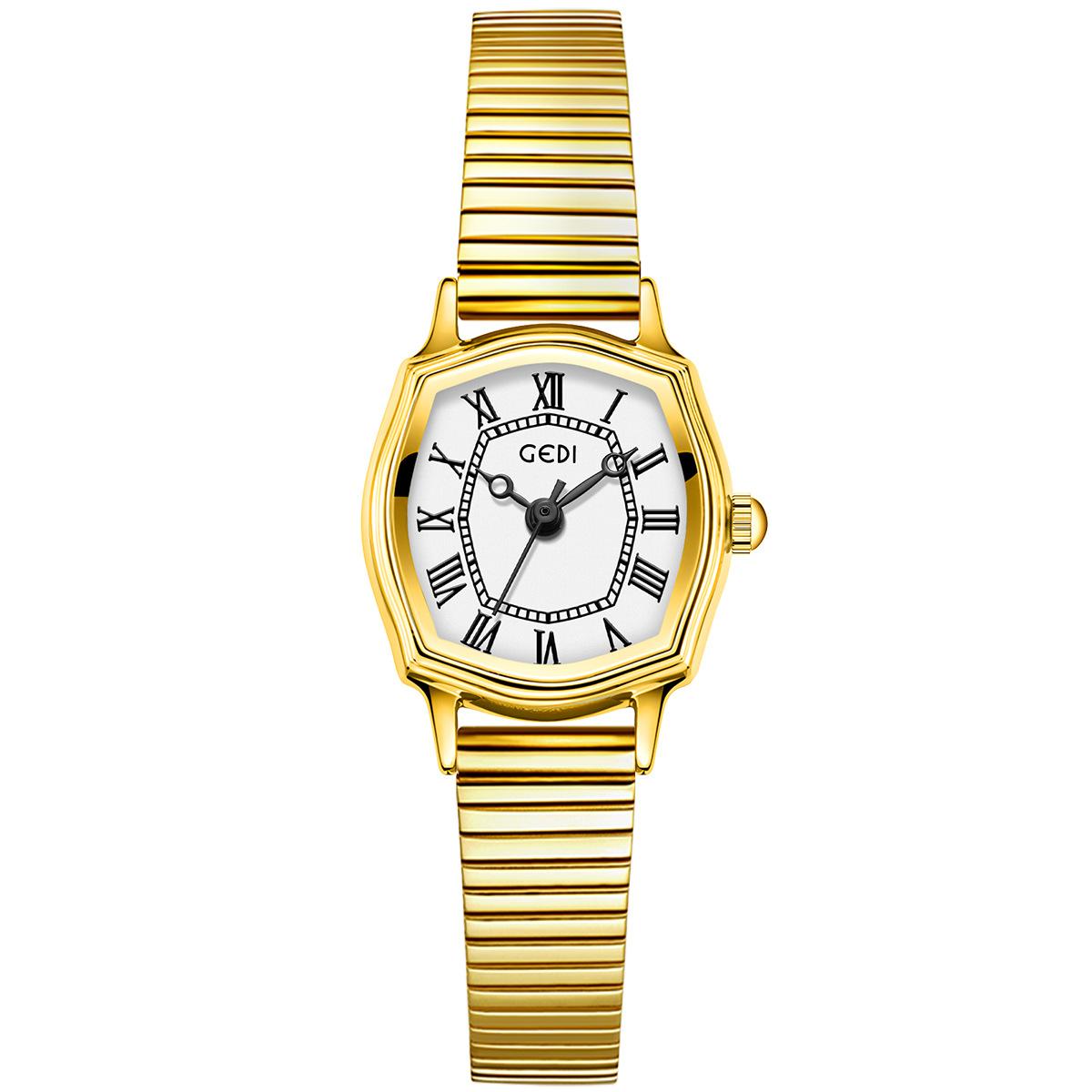 

Simple Retro Wine Barrel Roman Women S Watch Niche High-Value Temperament Gold Quartz Watch Women S Waterproof Watch