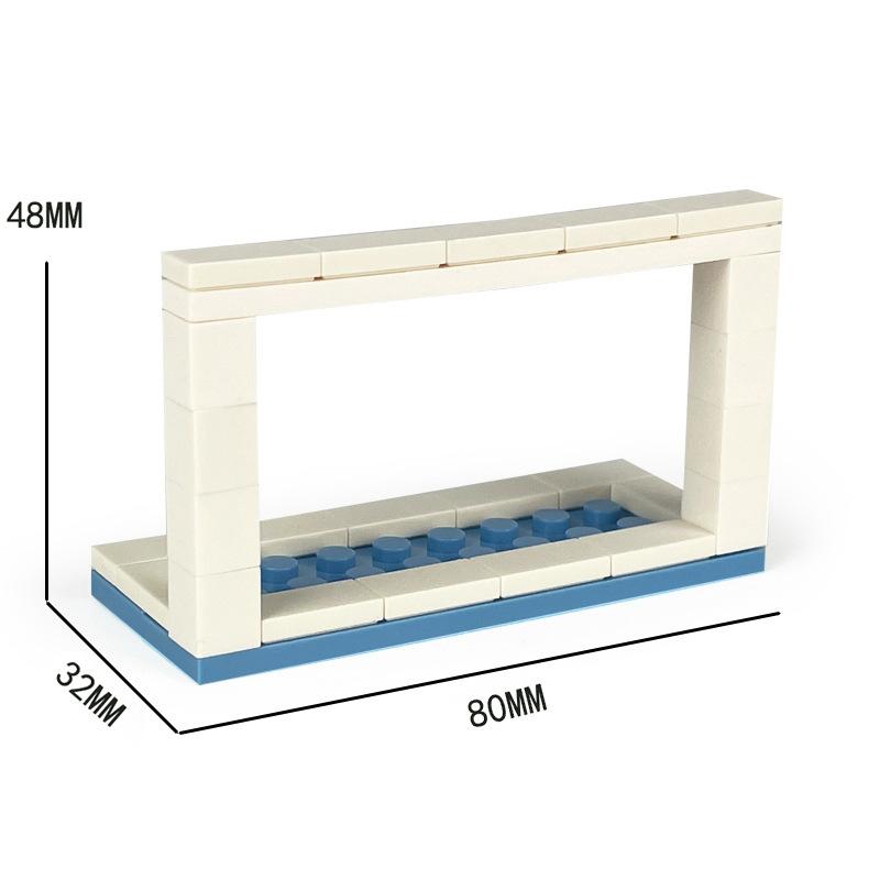 Fußballspieler Star Baustein Bösewicht Fußballfeld Szene Spielzeug Pyp