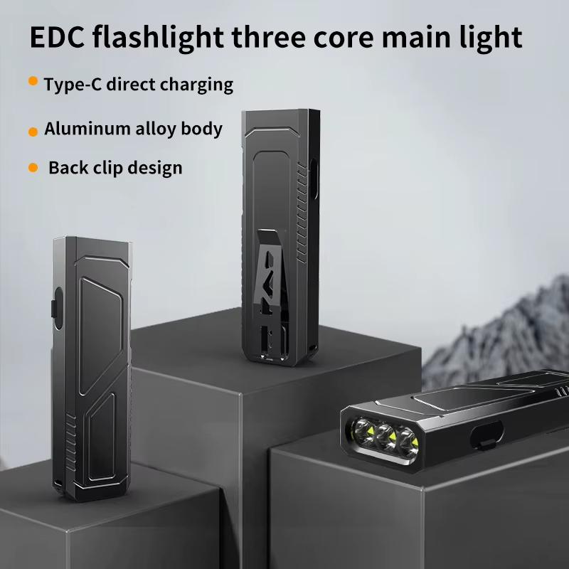 SD-31 Portable Aluminum Alloy LED Flashlight EDC Tactical Rechargeable Work Light 1500 Lumens USB-C Rechargeable Waterproof