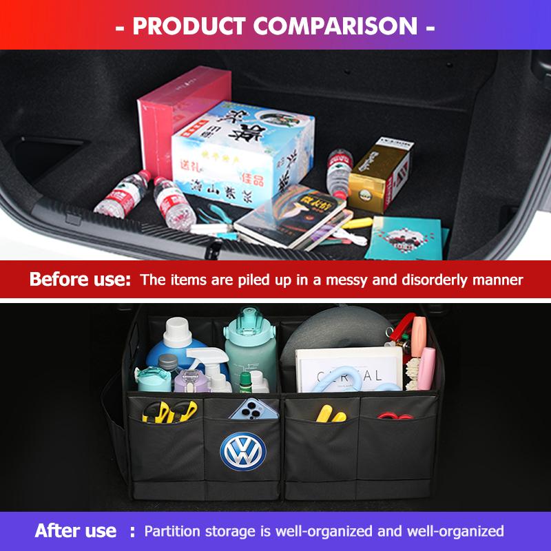 For Volkswagen VW Folding Car Trunk Organizer Box Storage Bag Tools Tidying Scirocco Jetta Beetle Golf 4 5 6 Passat Polo B5 zg6