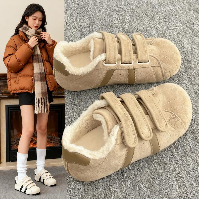 Women's thick sole winter lightweight warm fur one plush snow boots non-slip wear-resistant casual sports cotton boots