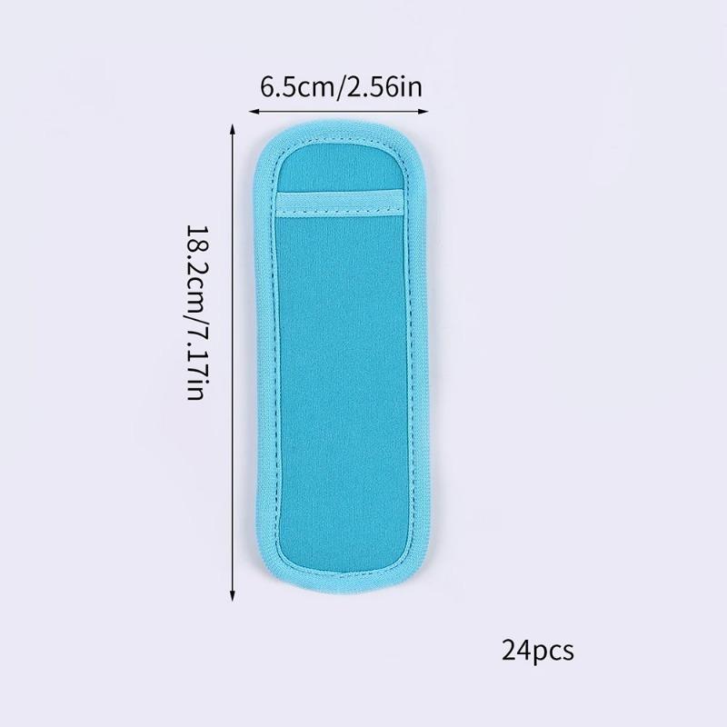 10Pcs Reusable Colorful Ice Pop Sleeves Popsicle Bags Antifreezing Sets Insulated Ice Holder Freezer Pop Holders Neoprene Sleeve