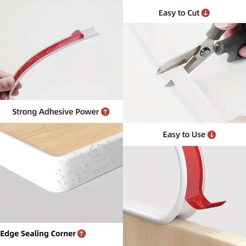 1pc 5m U-Shape Edge Banding Furniture Edge Strip Self Adhesive Edging Trim Edge Protector for Countertop Table Cabinets Shelve