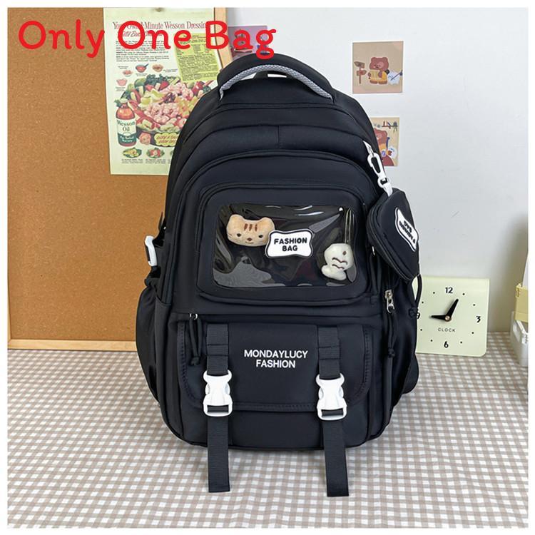 Minimalist Backpack With Fabric For School And Travel Use чёрный