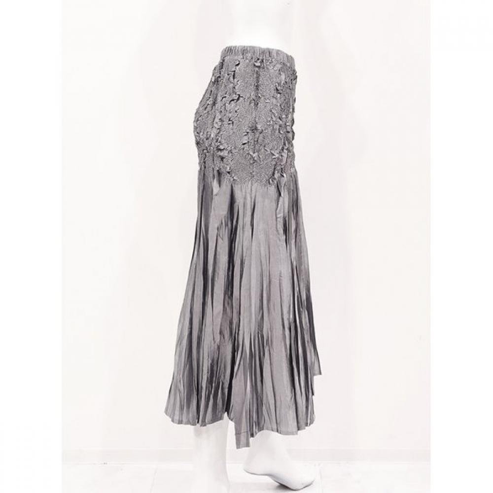 Specchio Rose Pleated Woven Long Skirt 441 244