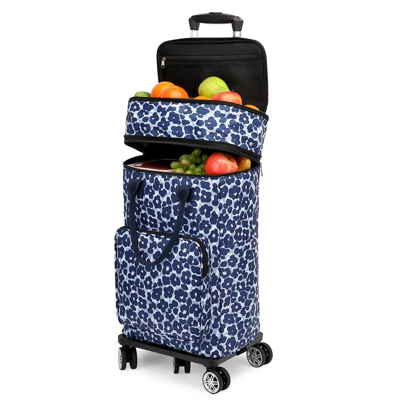 

Складная Легкая Тележка для Покупок с Телескопической Ручкой и Универсальными Колесами для Продуктов и Кемпинга