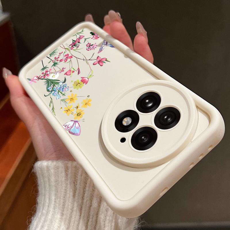 

Красочный чехол для телефона с мелким цветочным узором для OnePlus 13 13T 12 13R 12R 11R 5G, мягкая силиконовая TPU задняя крышка для OnePlus Ace 5 3 2 OnePlus 13 белый/бежевый