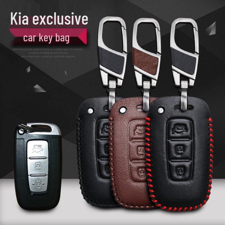 Genuine Leather Car Key Case Set for Kia K3, Sportage, K4, Yipao, K5, K2, Kaisen KX3, KX5