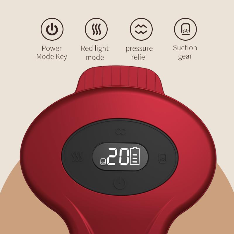Breathing Electric Cupping Device Back Shoulder and Neck Physical Therapy Negative Pressure Scraping and Massage Device