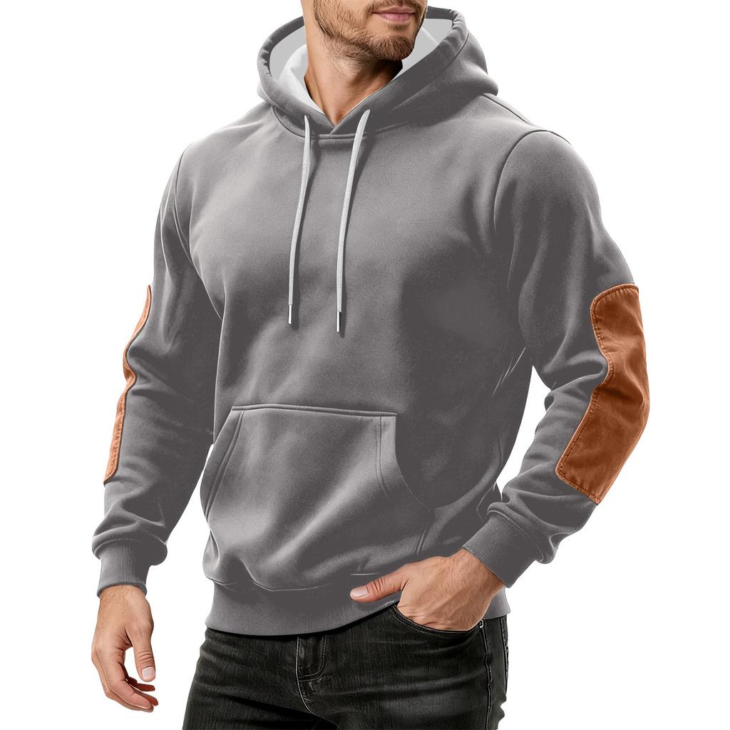 Men's Solid Color Sweatshirt Hoodie Men's Sports Large Size Casual Sweatshirt