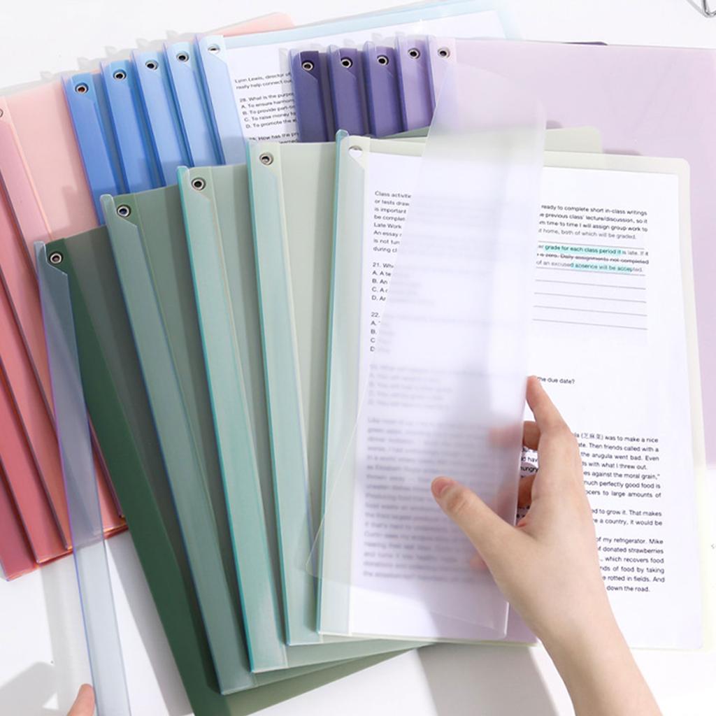 5Pcs Clear File Sleeve with Long Clamp Document Test Paper Organizers Large Capacity Filing Folder for Sutdent Teacher