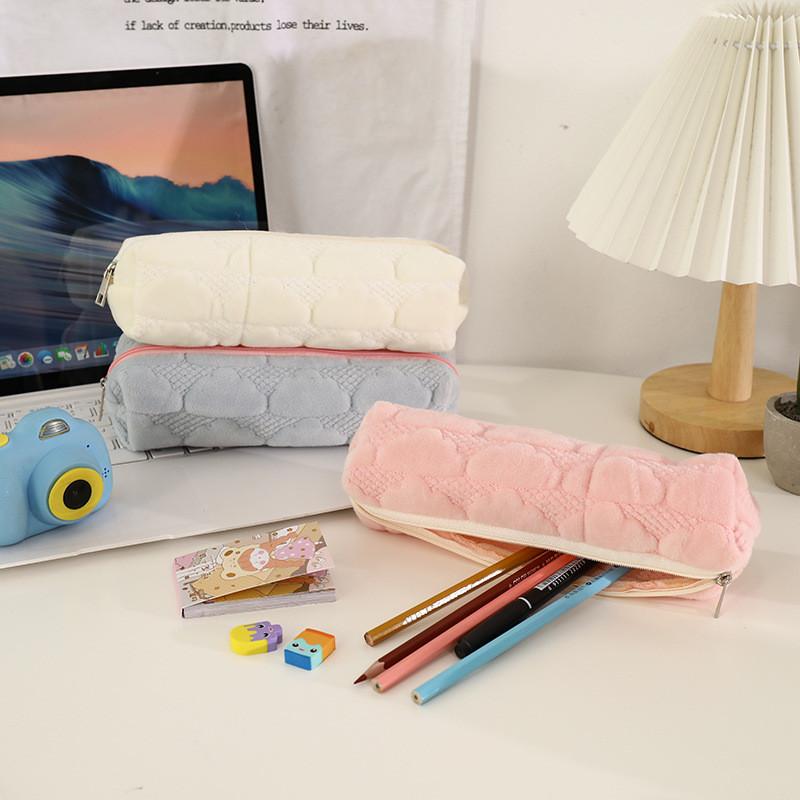 Cute Plush Pencil Case With Large Capacity For Students And Office Use
