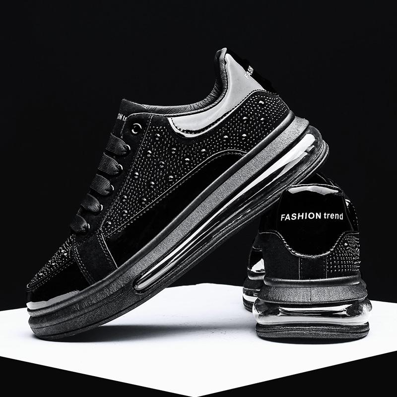 

2024 Spring New Man Casual Shoes Fashion Comfortable Wear-resistant Male Sneakers Air Cushion Non-slip Sports Board Shoe For Men 44 чорний