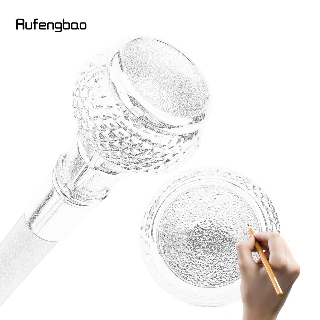 Bílá luxusní kulatá módní hůl s plochou rukojetí pro párty, dekorativní vycházková hůl, elegantní vycházková hůl s knoflíkem ve tvaru biskupské berly, 91,5 cm