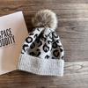 Fashion Leopard Print Pattern Womens Casual Warm Knitted Hat For Winter
