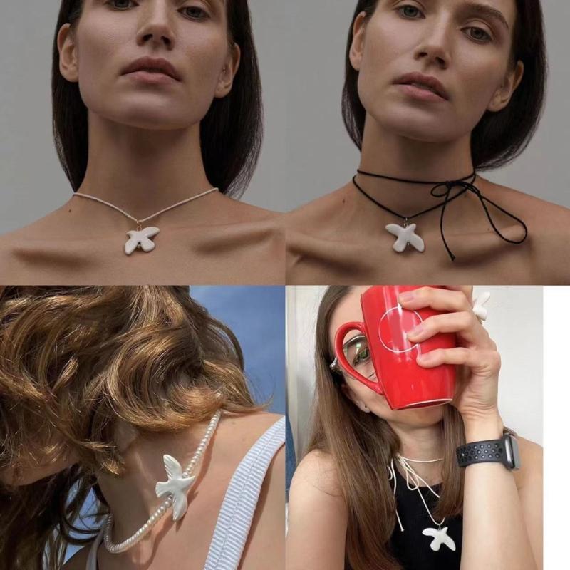 Unique White Doves And Branch Necklace For Daily Outfits Or Special Occasions Seeking A Touch Of Vintage Charm