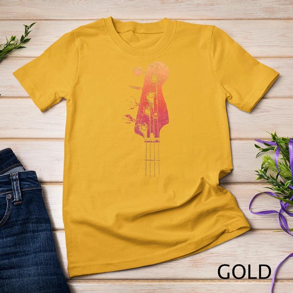 Bass Guitar Retro Headstock for Bassist and Bass Player T-Shirt Unisex T-shirt 3 3XL