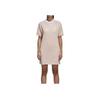 Adidas Originals Sports Lifestyle Series Solid Color Mid-Length Round Neck Casual Short Sleeve Dress Women Dresses Pink CE5589
