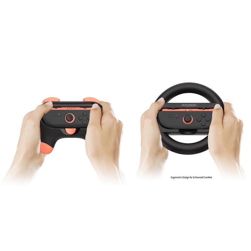 S7h DOBE TNS-5110 For Nintendo Switch 2 4 In 1 Left Right Joy-Con d8A Controller Circular Racing Whe