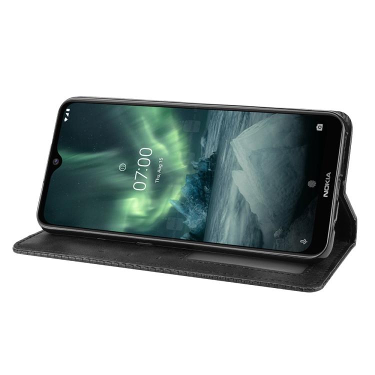 Für Nokia 7.2 / Nokia 6.2 Magnetverschluss Retro Crazy Horse Textur Horizontal Klapp Lederhülle , mit Halter & Kartenfächern & Fotorahmen