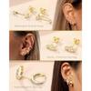 Bobisty 6Pairs Earrings for Women 14K Gold Plated Stud Hoop Stacks Earrings Set 316L Surgical Steel Earring Piercing Jewellery