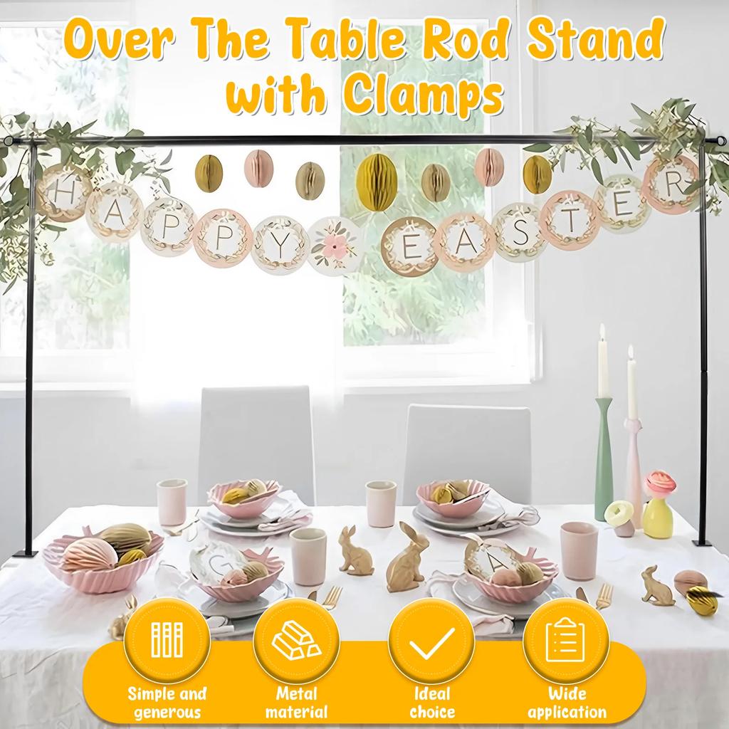 Adjustable Over The Table Rod Metal Table Arch with Clamp Party Tabletop DIY Decoration Accessorieies for Wedding Birthday Party