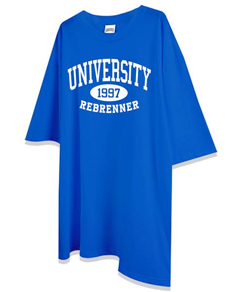 REBRENNER University Oversized Cool Cotton Short Sleeve T-Shirt Blue White