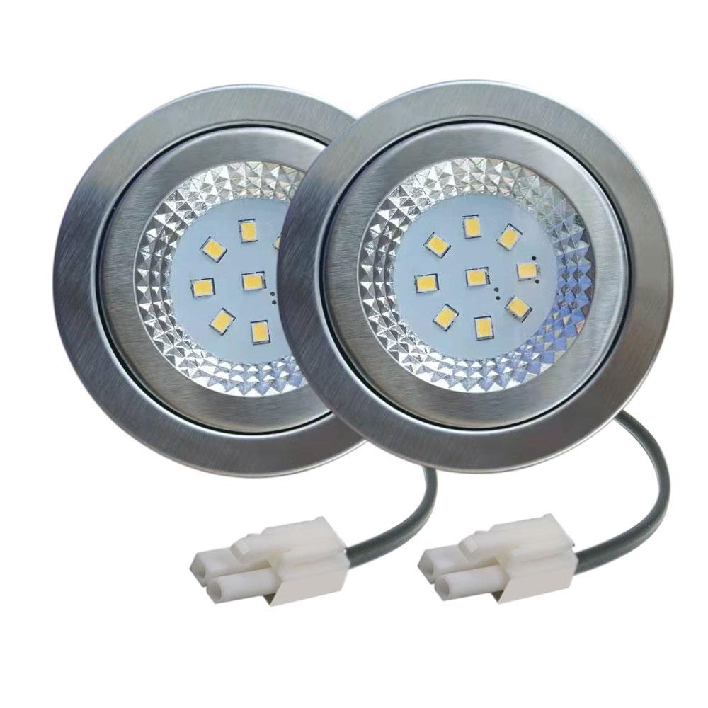 1-Set 2x 68mm Range Hood Light Bulb 1x 100-240V LED Driver 2x Cables Smoke Extractor Light for 2 1/2in Hole White 6000K