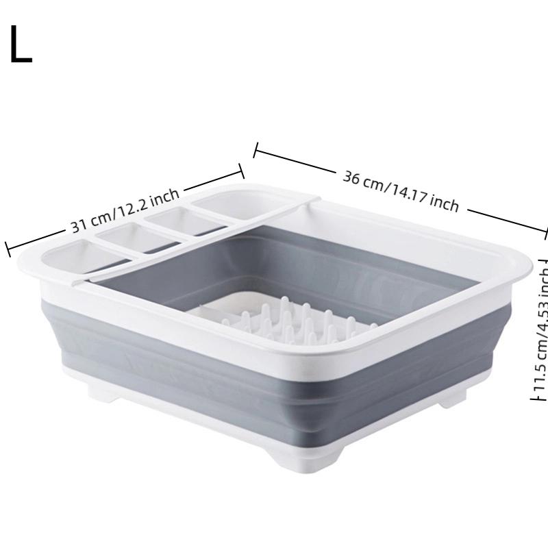 Kitchen Foldable Dish Rack Storage Water Leakage Tableware Bowl Dinnerware Drain Bowl Tray Home Drying Rack Washable Plastic