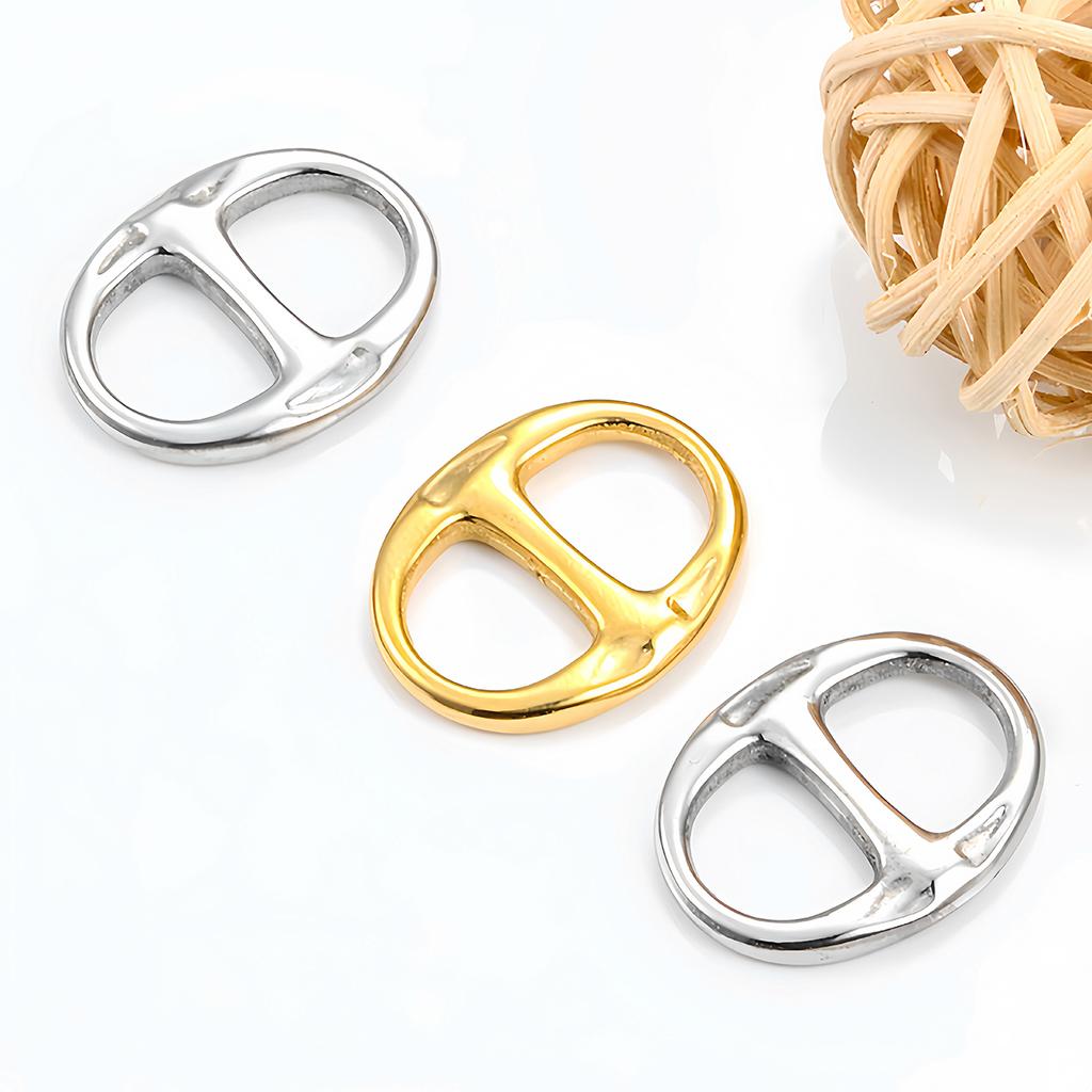 2-5Pcs Stainless Steel Pendants Oval Jewelry Connector Charms Non-fading for DIY Handmade Bracelet Necklace Findings Accessories